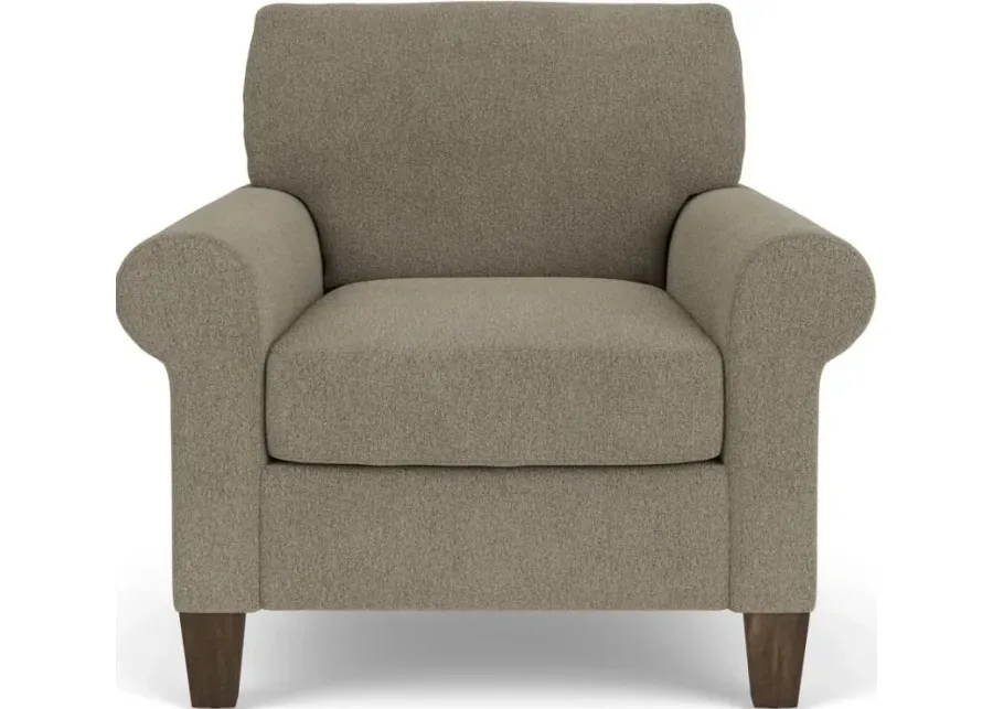 Flexsteel South Haven Gray Dove Rolled Arm Chair with Square Legs-37