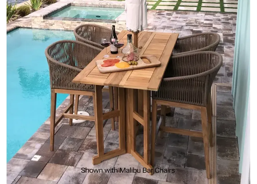 Royal Teak Rectangle Outdoor Bar Drop-Leaf Table-32