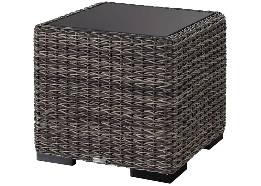 Universal Coastal Living Outdoor Montauk Black/Gray Square End Table-22