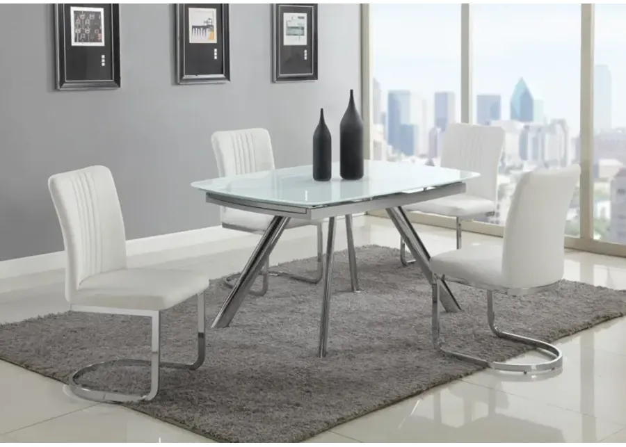 Chintaly Alina White Channel Back Cantilever Side Chair-18.11