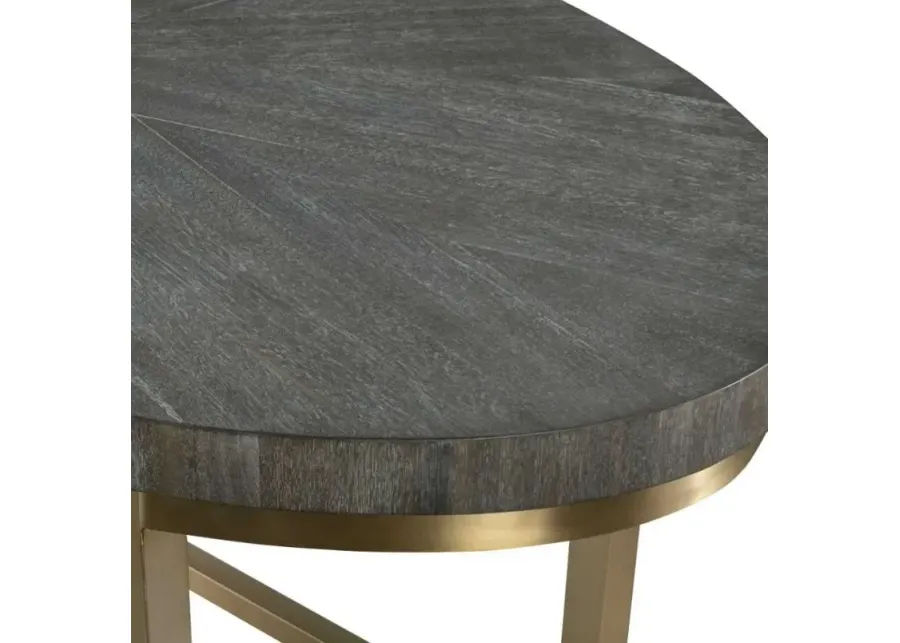 Uttermost Taja Dark Gray/Gold Oval Writing Desk-48