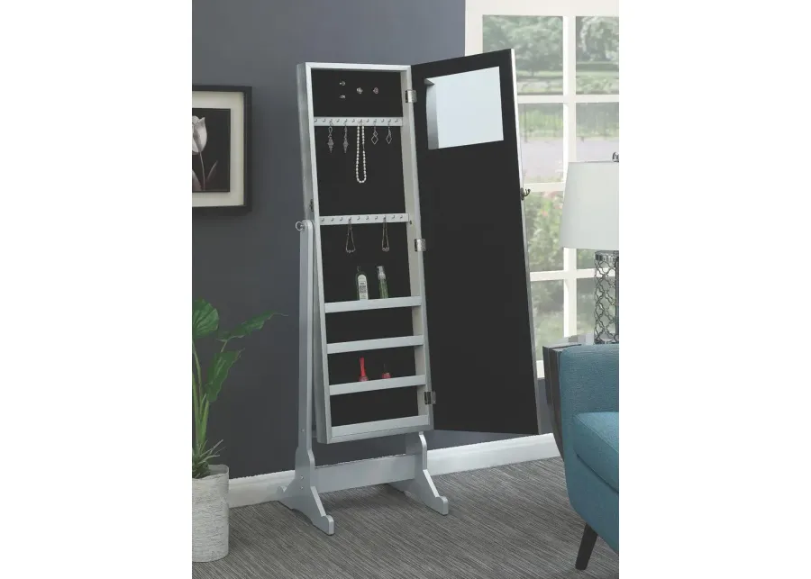 Coaster Elle Cheval Mirror with Jewelry Storage Silver-20