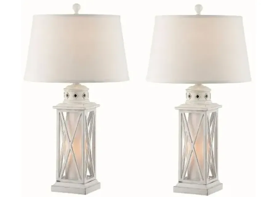 Madison Avenue Galveston Antique White Island Night Light Table Lamp-17
