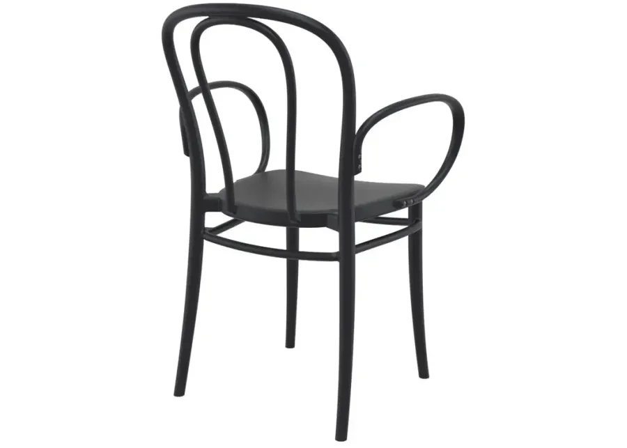 Compamia Victor XL Resin Outdoor Arm Patio Chair Black