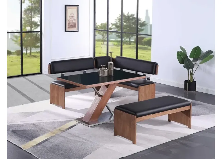 Chintaly Emma Modern All-Wood Dining Set with Table Nook & Bench-51.18