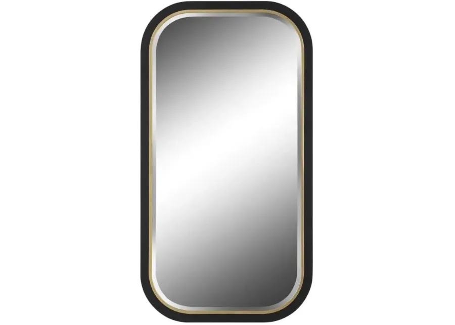 Uttermost Nevaeh Black/Gold Curved Mirror-23.25