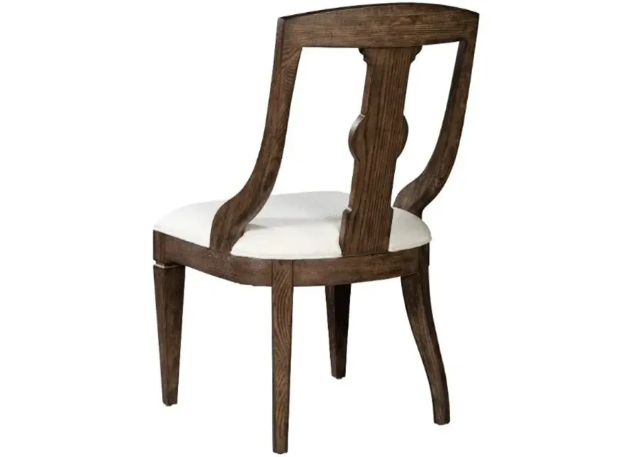 Hekman Classic Rustic Oak Dining Chair with Cream Cushion & Elegant Baluster Back Design-20.75