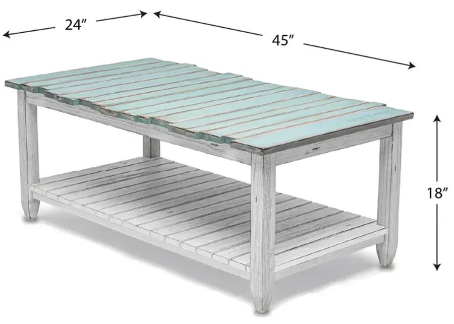 Seawinds Picket Fence Coffee Table Grey/Blanc Finish-45