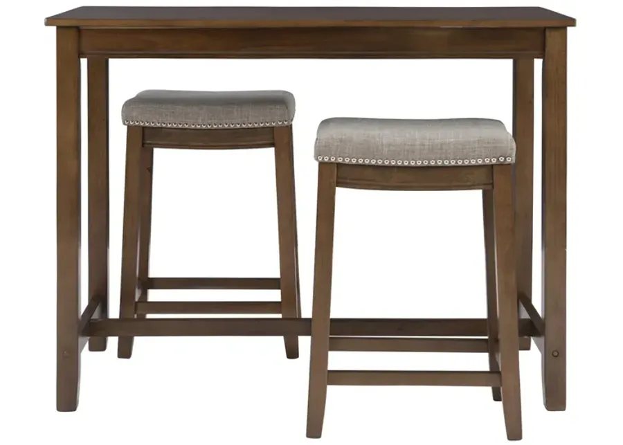 Linon Claridge 3-Piece Counter Set Rustic