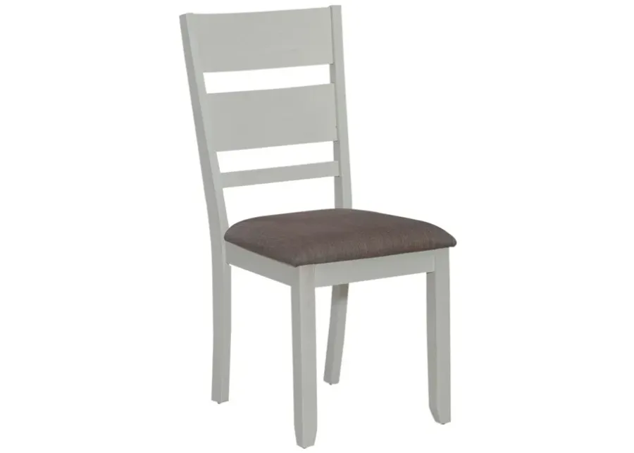 Liberty Furniture Brook Bay 5-Piece Carbon Grey/Textured White Finish Trestle Dining Table Set-40