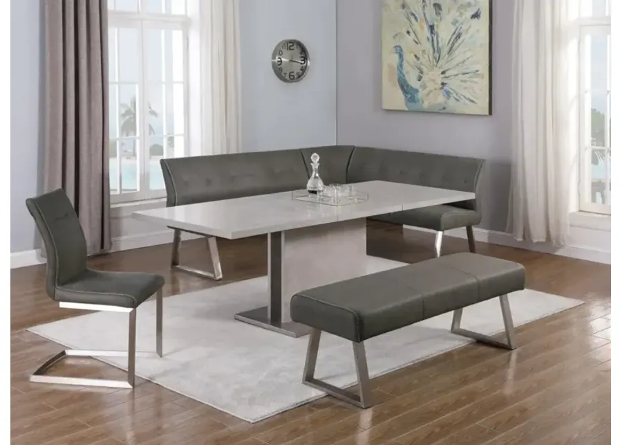 Chintaly Kalinda Contemporary Dining Set with Extendable Table & 4 Upholstered Chairs-62.99
