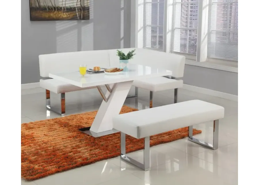 Chintaly Linden Contemporary Upholstered Dining Nook Bench with Steel Legs-50.4