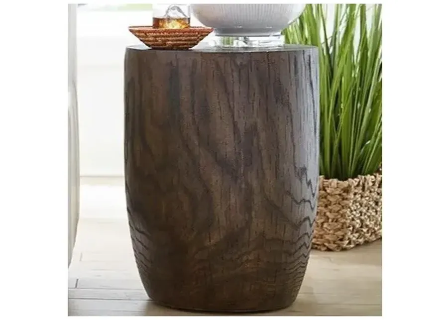 Hammary Oak Grain Drum End Table-18