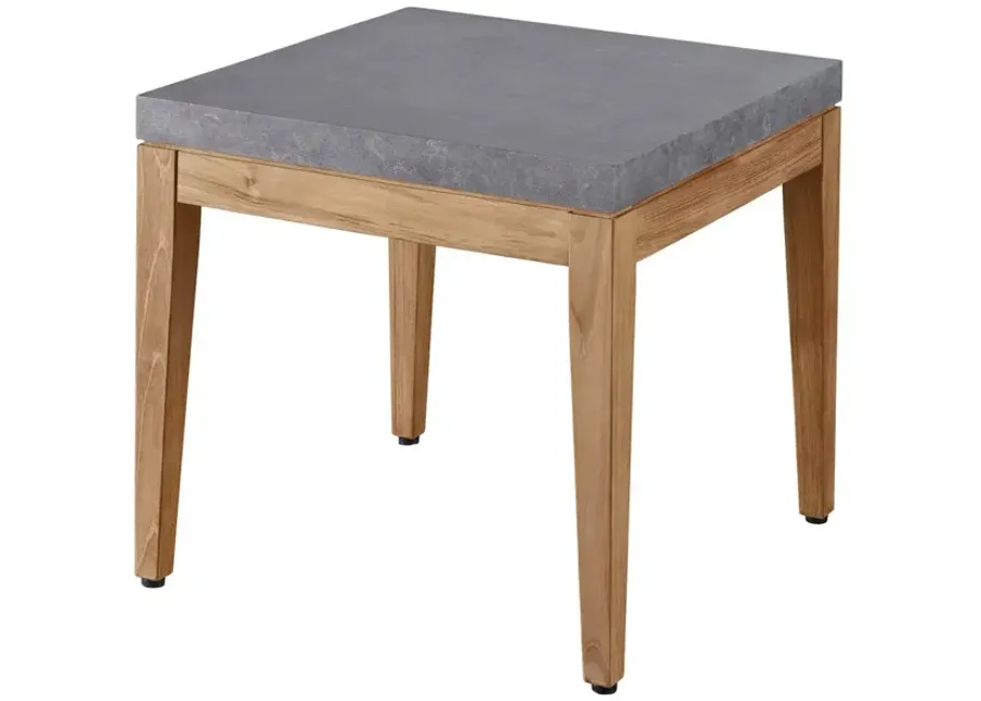 Universal Coastal Living Outdoor Chesapeake Light Gray/Natural Teak End Table-22