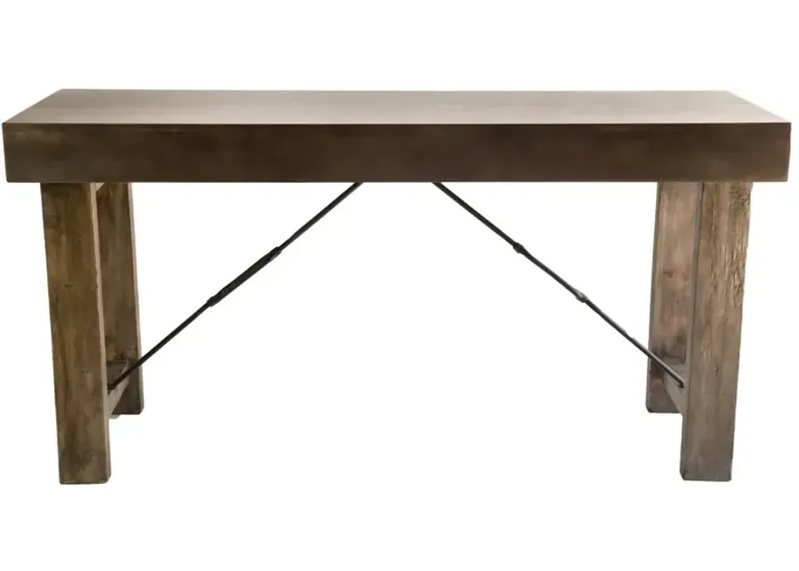 Nest Home Francis 72 Inch Counter-Height Table with Zinc Finished Mdf Top & Iron & Grey Base-72