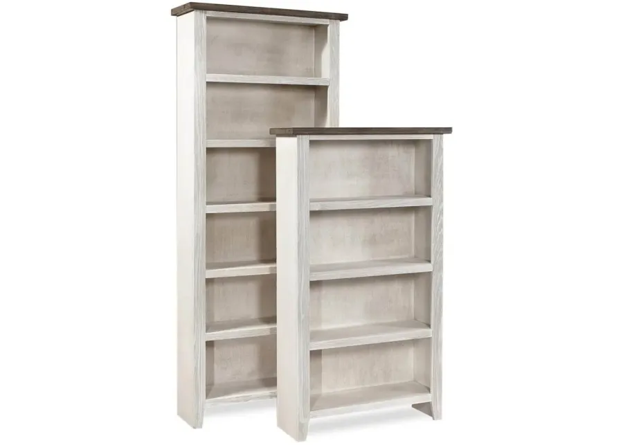 Aspenhome Eastport Drifted White 84 Inch Bookcase with 5 Fixed Shelves-35