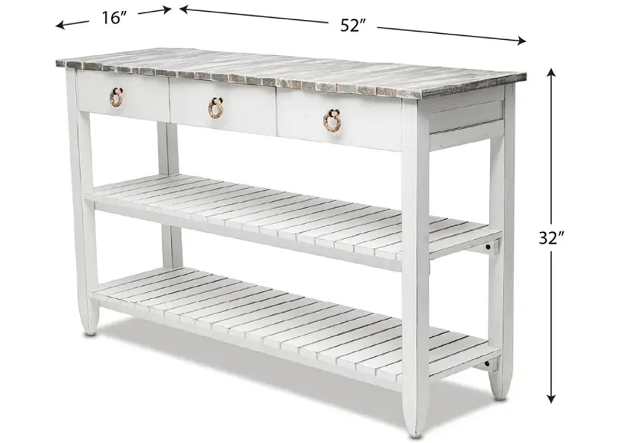 Seawinds Picket Fence Entertainment Center Grey/Blanc Finish-52