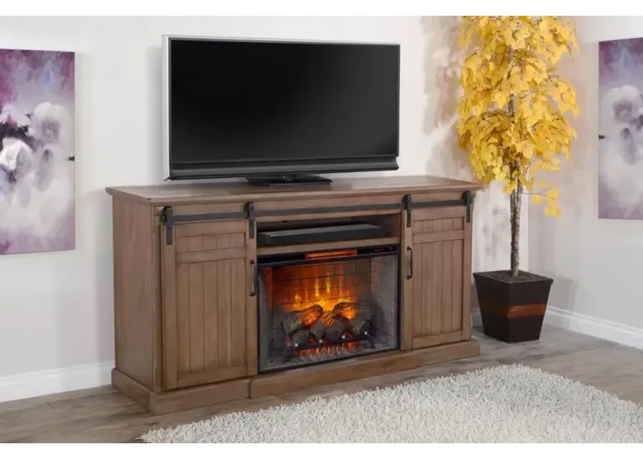 Sunny Designs Doe Valley Buckskin TV Stand 78 Inch Console with Fireplace Option-78