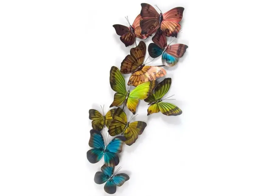 Copper Art Mixed Flight Butterflies Metal Wall Sculpture-21