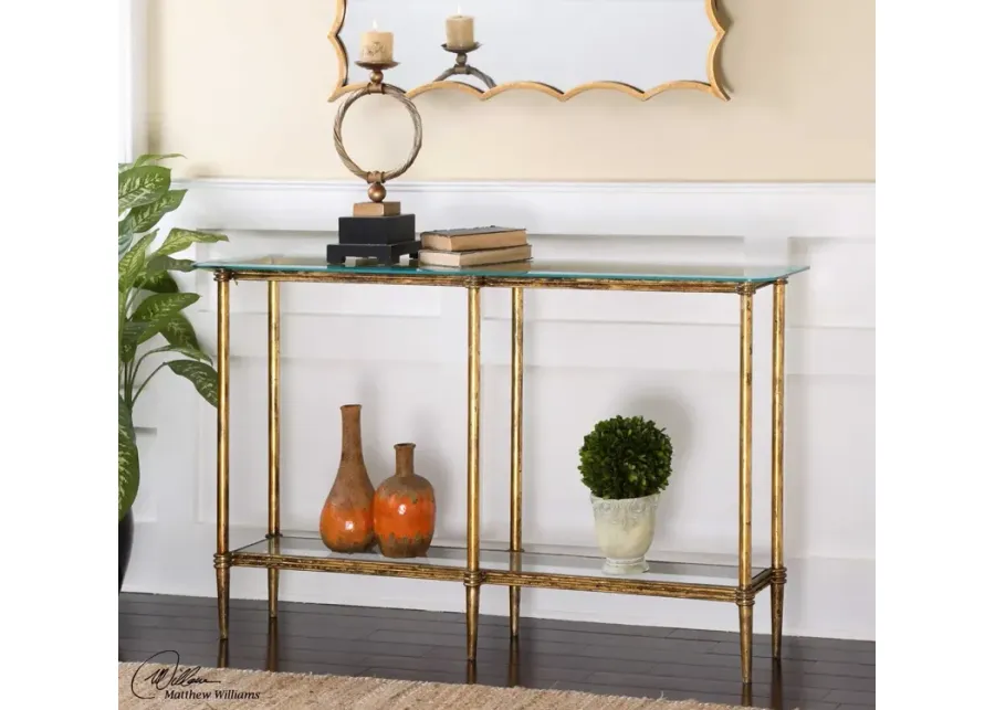 Uttermost Elenio Gold Console Table-12