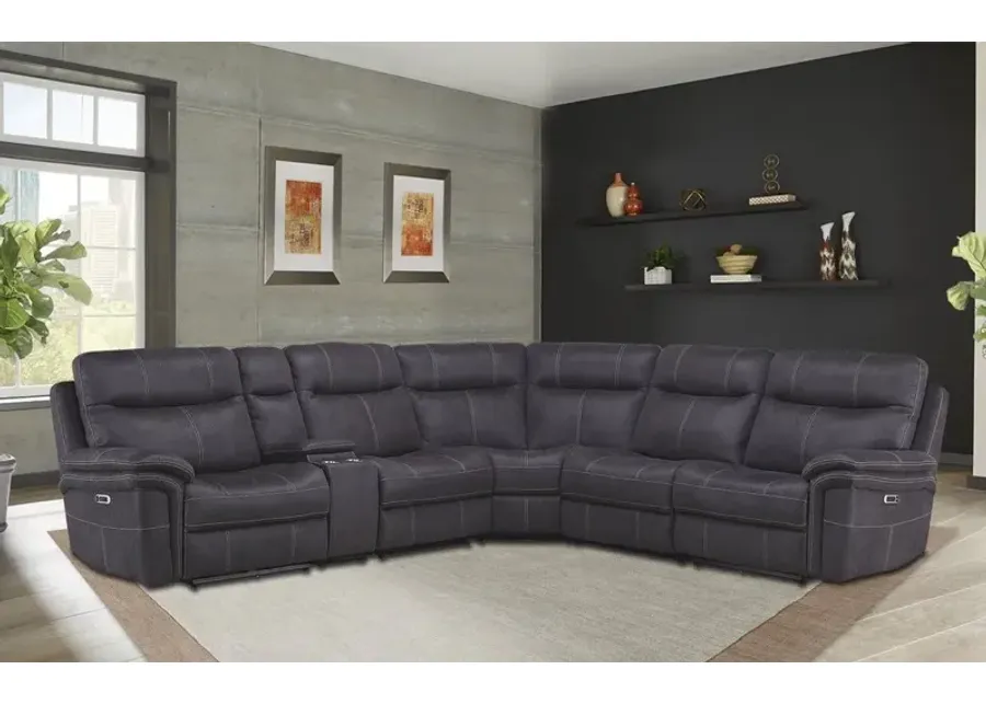 Parker House Mason Collection 6-Piece Sectional in Charcoal Color-134.5