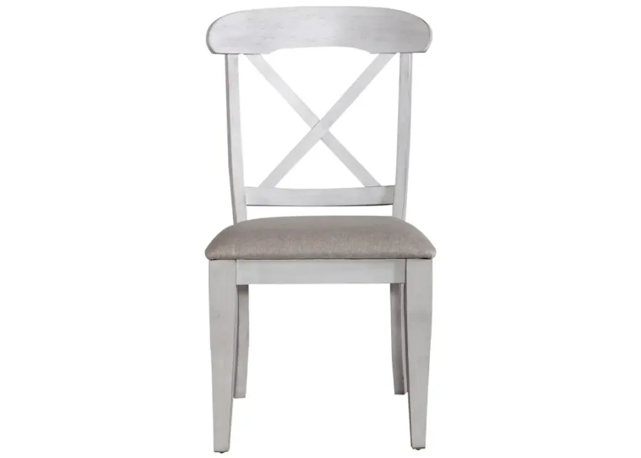 Liberty Furniture Ocean Isle Antique White/Grey Upholstered X-Back Side Chair-21