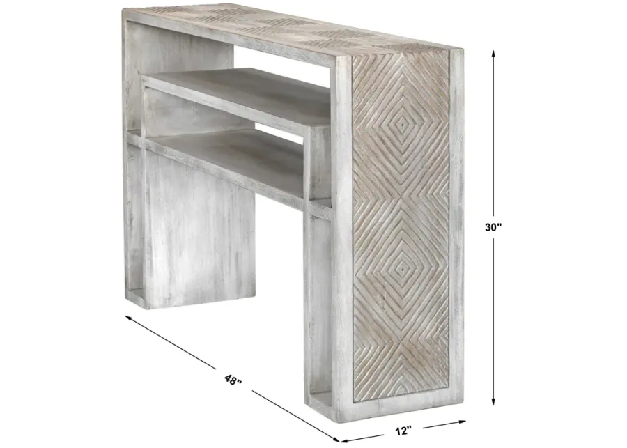 Uttermost Genara Console Table Aged Bone White-48