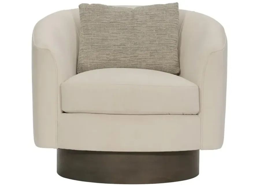 Bernhardt Camino Leather Swivel Barrel Chair-32
