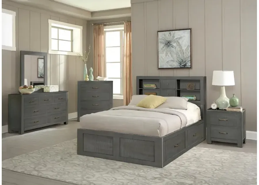 Sunny Designs Ranch House Little Boy Blue Full Captains Bookcase Storage Bed-57