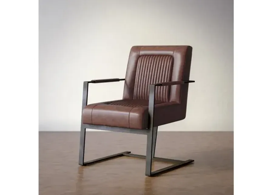 Jofran Maguire Genuine Leather Sienna Sled Chair-23.6