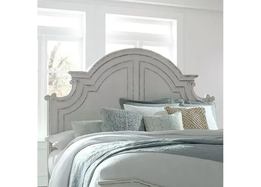 Liberty Furniture Magnolia Manor Antique White Queen Wood Panel Headboard-66.5
