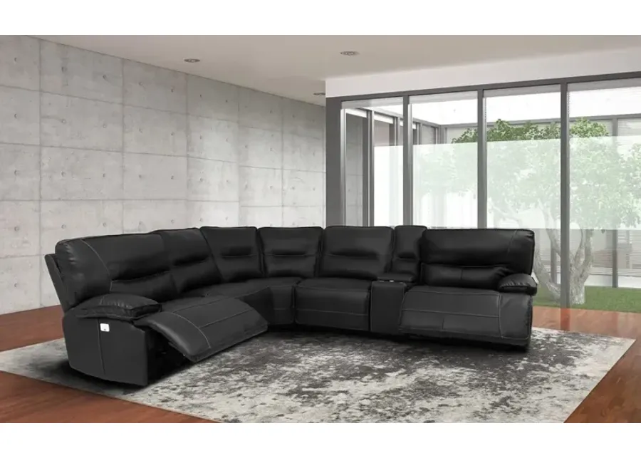 Parker House Spartacus Collection 6-Piece Sectional in Black Color-133