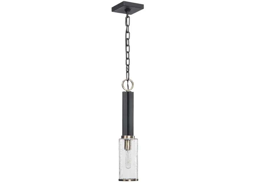 Uttermost Jarsdel Black/Antique Brass 1-Light Industrial Mini Pendant-4.5