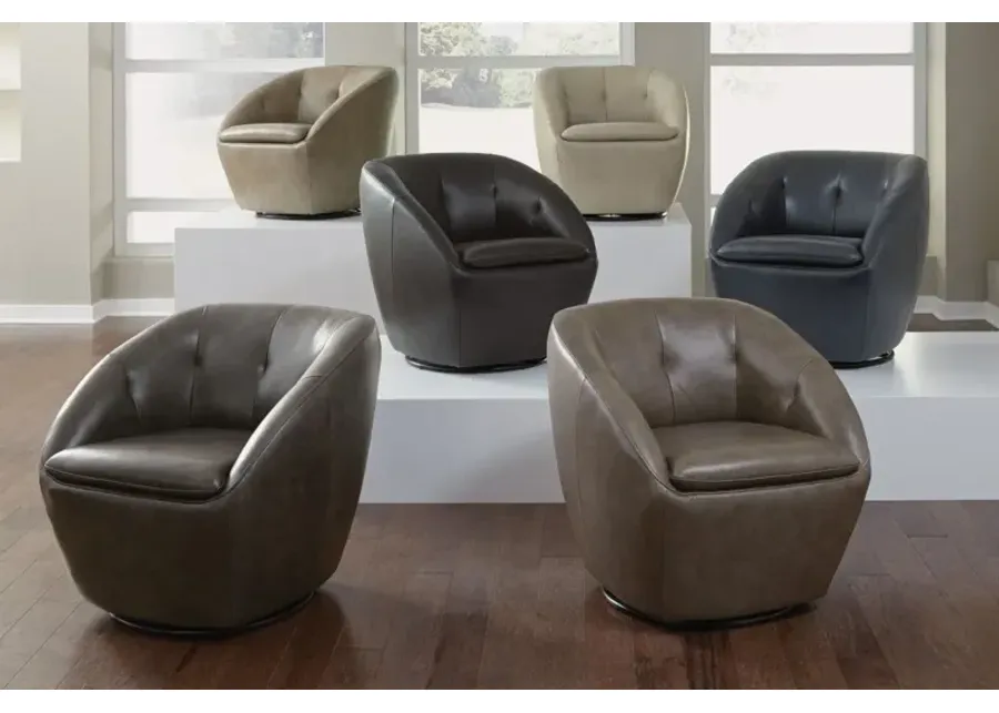 Flexsteel Wade Beige Swivel Barrel Chair-30