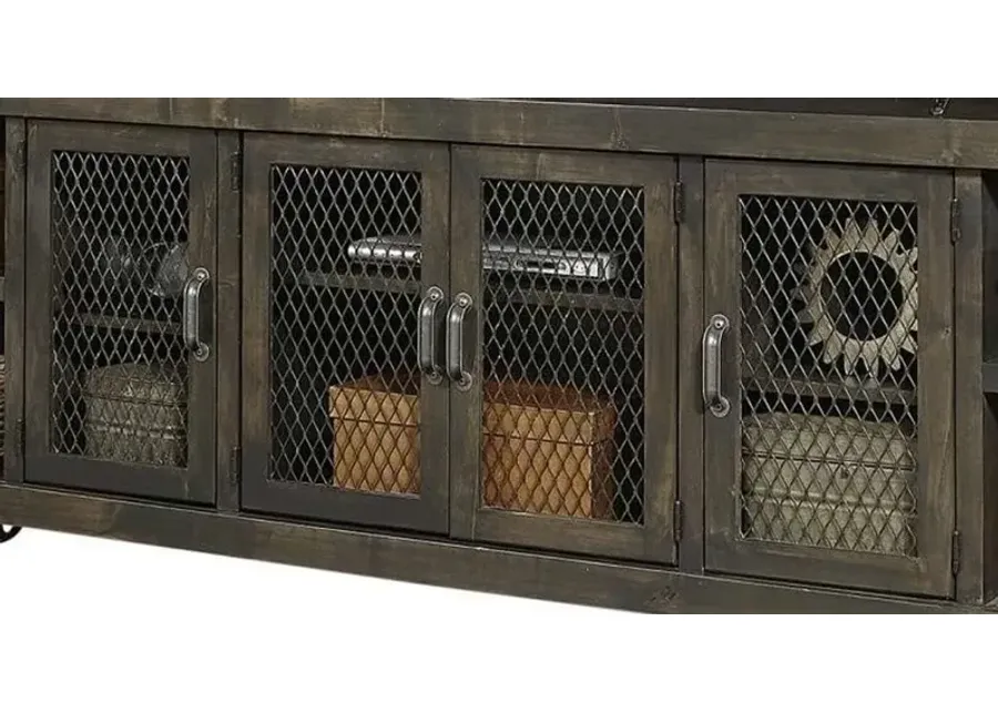 Aspenhome Industrial 96 Inch Fruitwood TV Stand Console-96