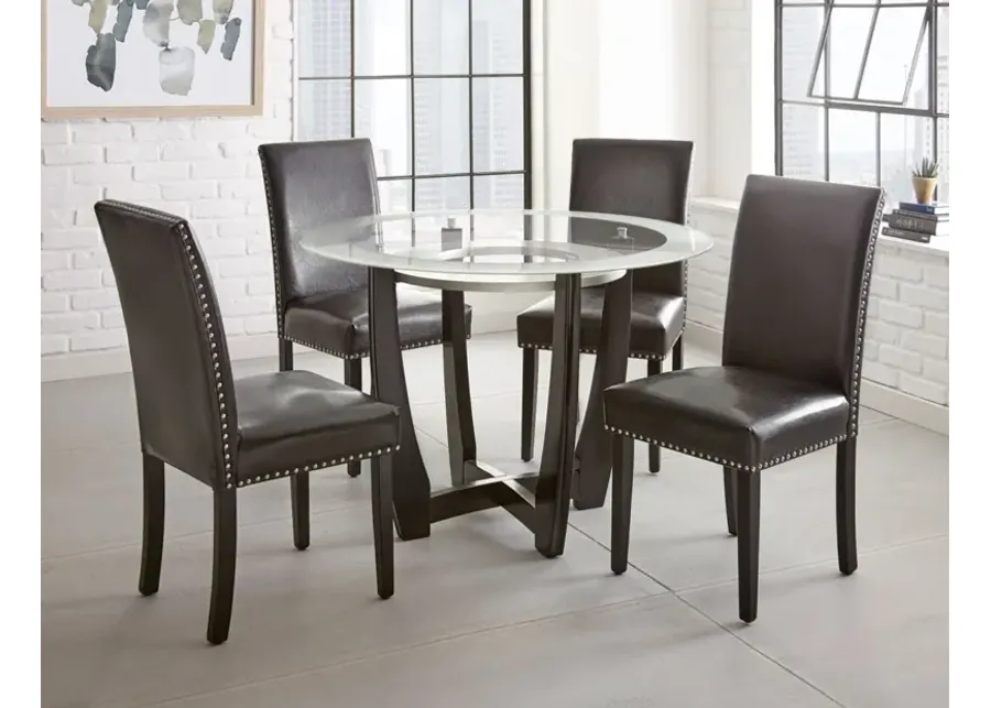 Steve Silver Verano Black Dining Leatherette Side Chair With Nailhead Trim-19