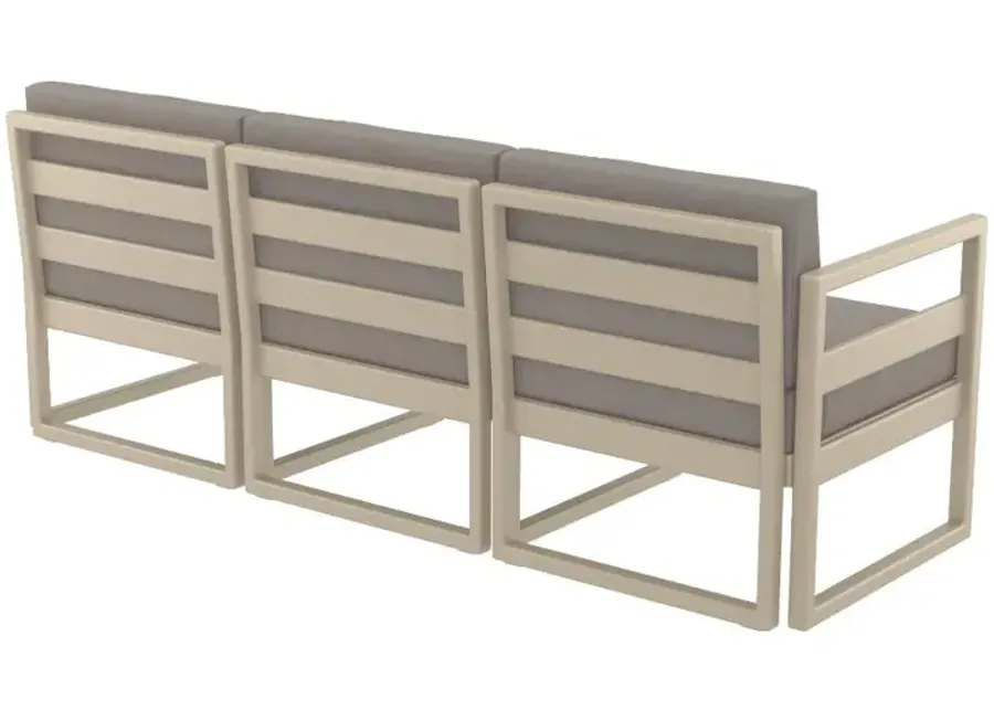 Compamia Mykonos Patio Sofa Taupe with Sunbrella Taupe Cushion