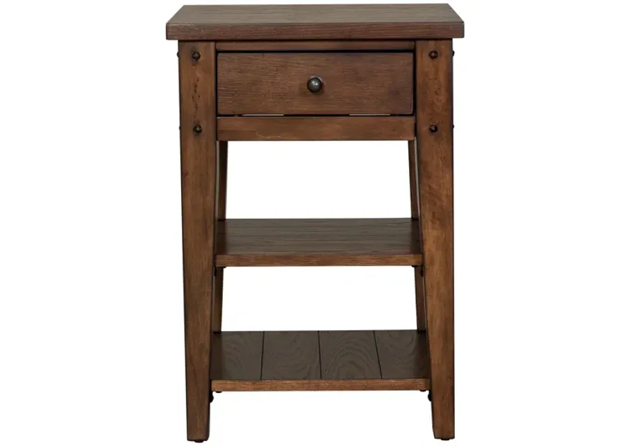 Liberty Furniture Lake House Rustic Brown Oak Chair Side Table-18