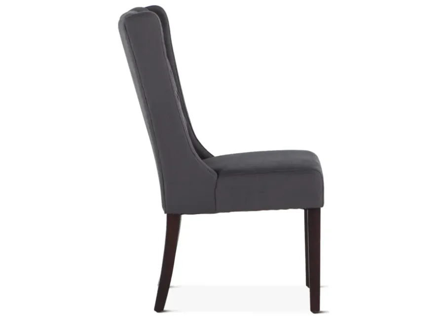 Home Trends Design Upholstered Seating Dark Gray Linen Dining Chair with Dark Walnut Legs-20