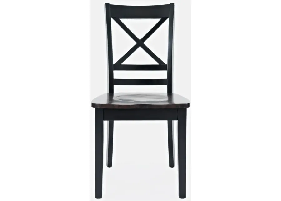 Jofran Asbury Park X-Back Chair Black/Autumn Brown-19