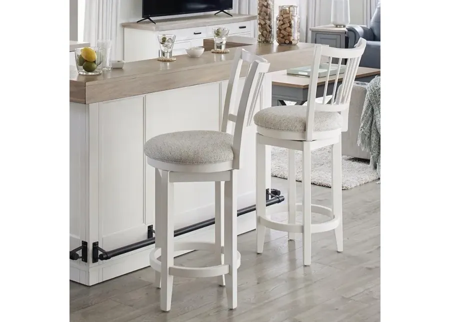 Parker House Americana Modern Swivel Barstool with Spindle Back in Cotton Finish-19