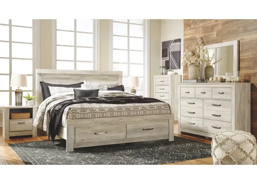 Ashley Bellaby Whitewash King Platform Bed with 2 Storage Drawers-17.25