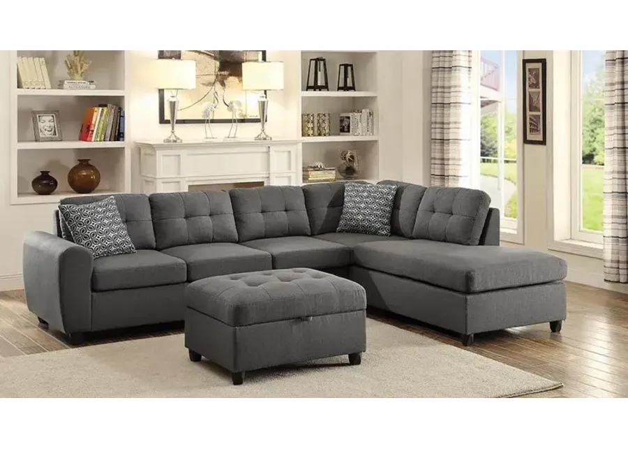 Coaster Stonenesse Rectangular Upholstered Storage Ottoman Grey-33