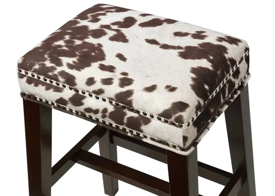 Linon Walt Brown Cow Print Counter Stool-20