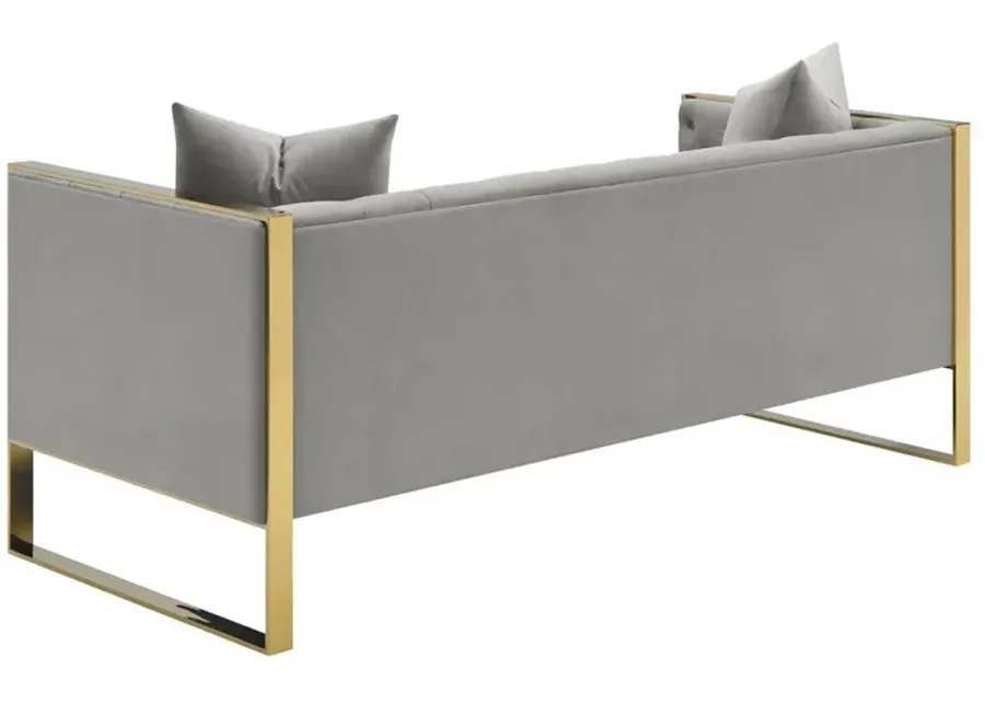 Coaster Eastbrook Velvet Upholstered Tufted Sofa Grey-75