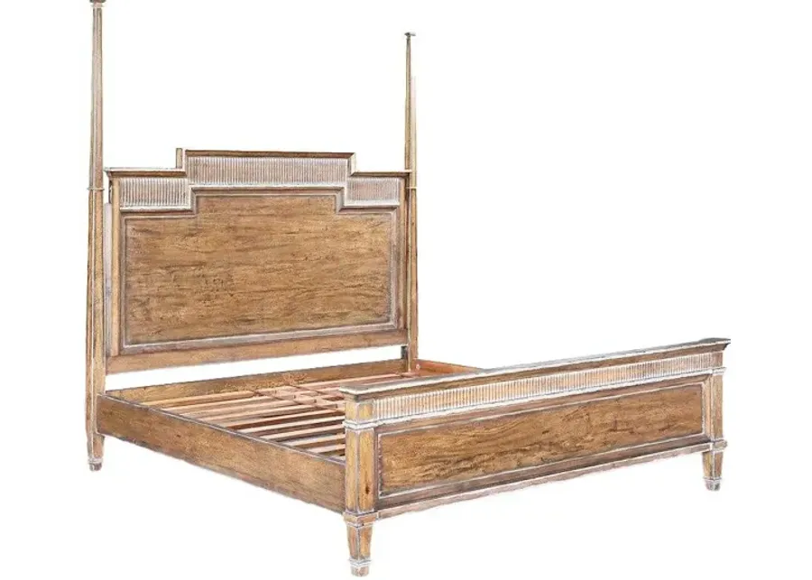 Noble Furniture Camelot King Size Bed with Posts in Beechwood Finish-87.25