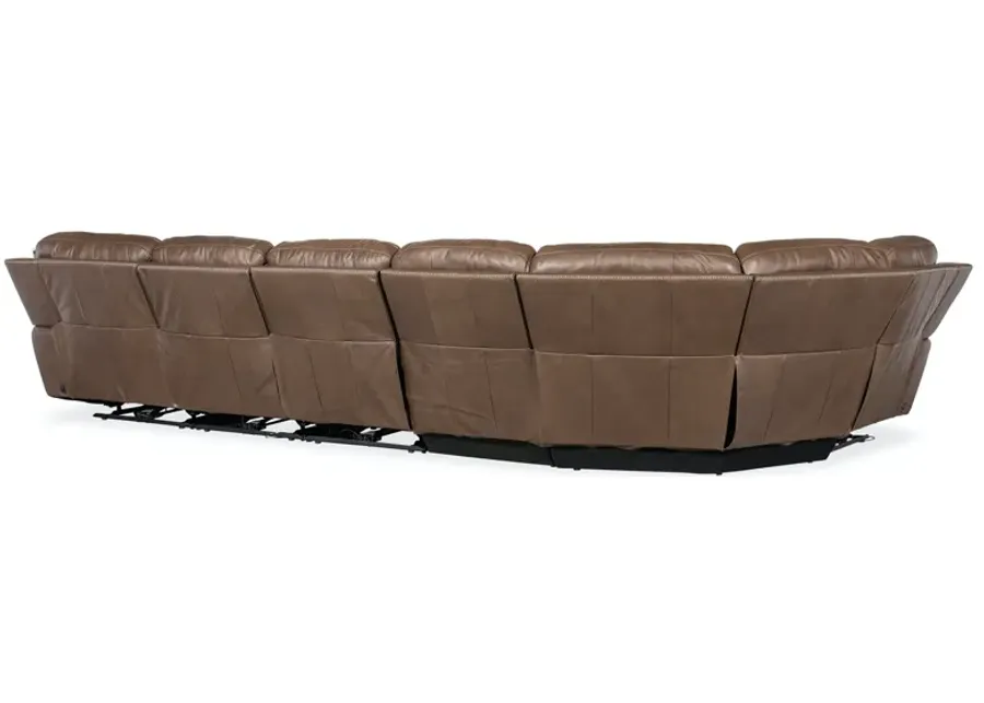 Hooker Furniture Torres Sorrento Mocha Reclining 6-Piece Leather Sectional-146