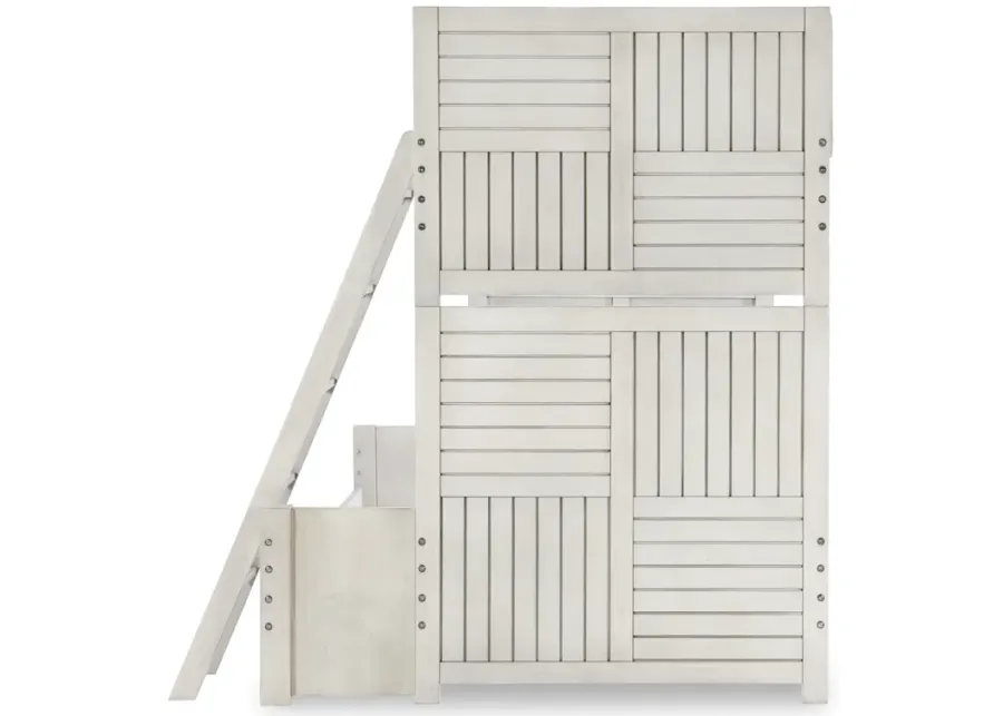 Legacy Classic Kids/Teens Summer Camp Gray White Finish Complete Twin Over Full Bunk Bed-80