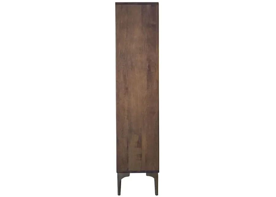Home Trends Design Santa Cruz Tall Two-Tone Mango Wood Bookshelf-34