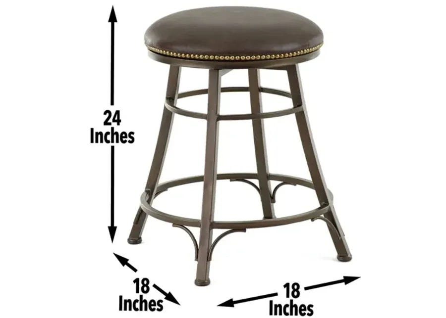 Steve Silver Bali Commercial Grade 24-Inch Gray Leatherette Counter-Height Swivel Stool-18
